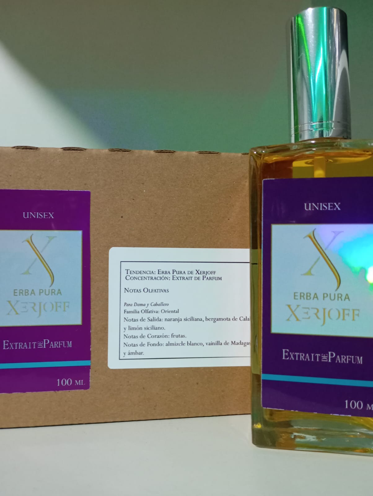 Erba Pura Xerjoff Unisex Extrait de Parfum 100 ML Frutas Tropicales y Vainilla Cremosa Aroma Fresco y Agradable perfume Inspiración